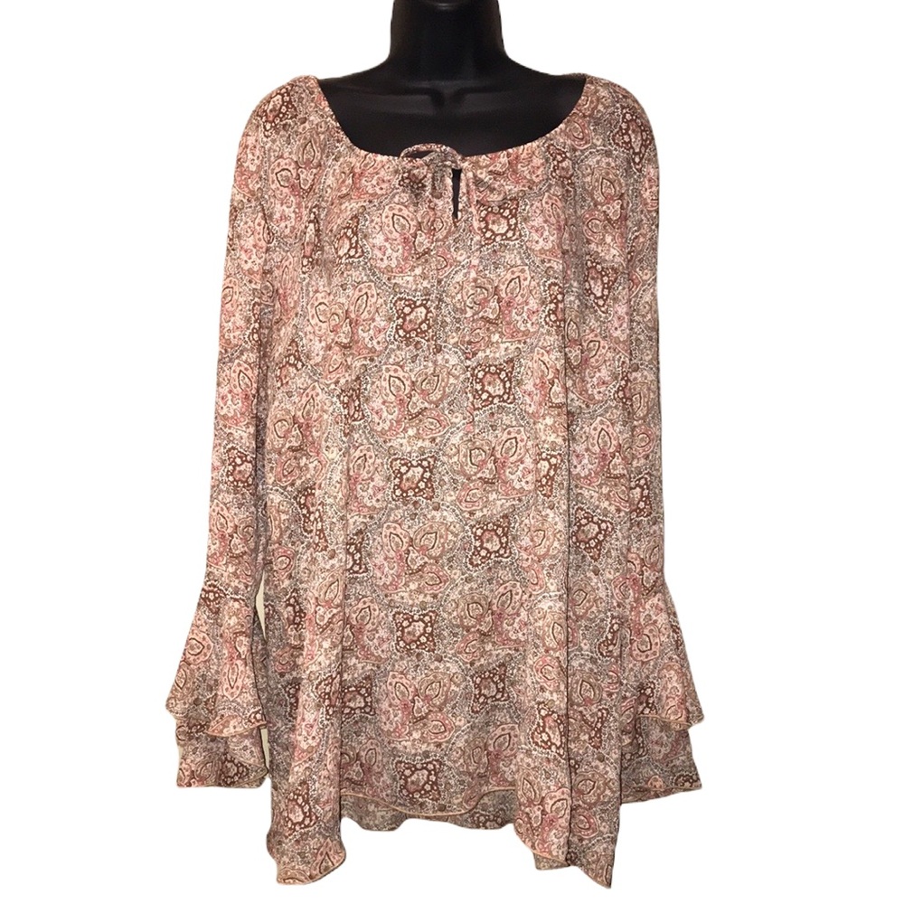 ANXIETY CAFE Plus Size Peasant Blouse/Top~18/20